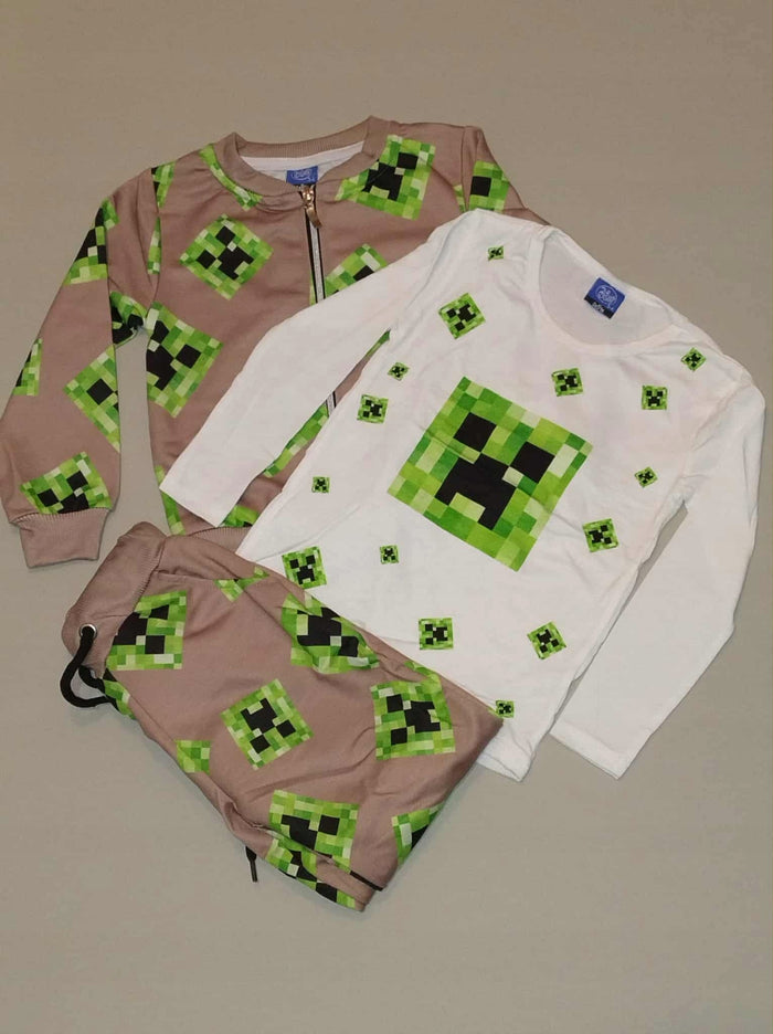 Dres chłopięcy Mancraft 3-częściowy bluza koszulka spodnie Bambik