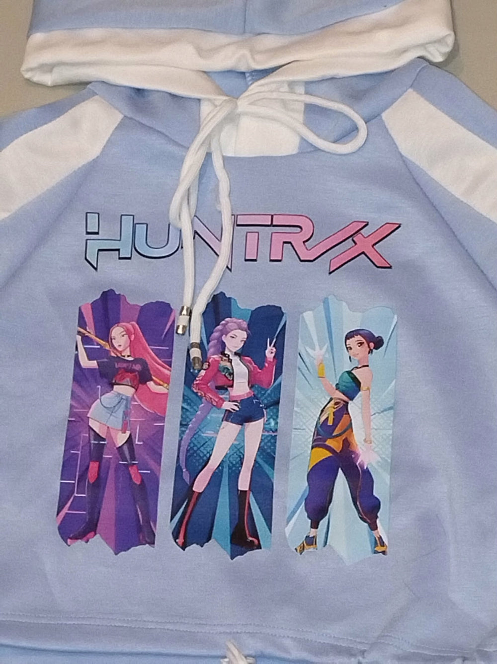 Dres dziewczęcy HUNTRX błękitny bluza z kapturem komplet