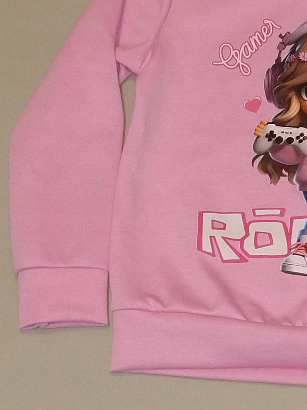 Bluza dziewczęca Gamer RÓBLOX różowy z kapturem