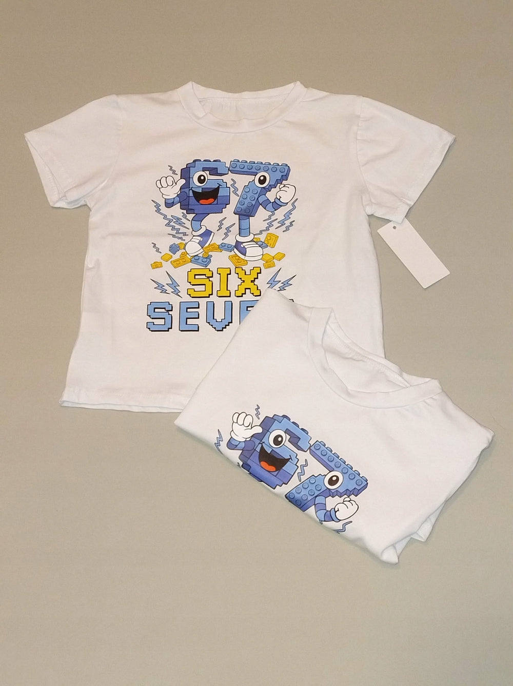 T-shirt dziecięcy biały SIX SEVEN 6 7 bawełna