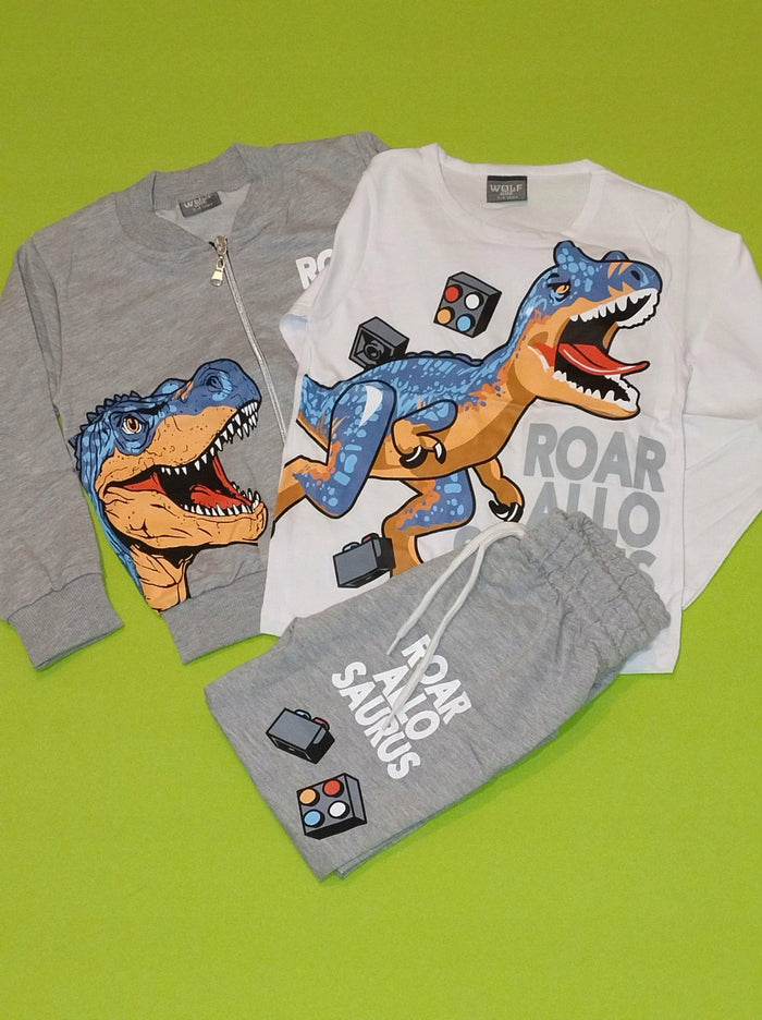 Komplet Dres chłopięcy dinozaur ROAR ALLOSAURUS 3-częściowy Bambik