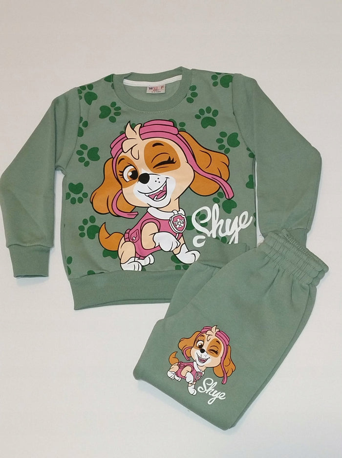 Dres dla dziewczynki komplet Skye zielony bluza spodnie Bambik