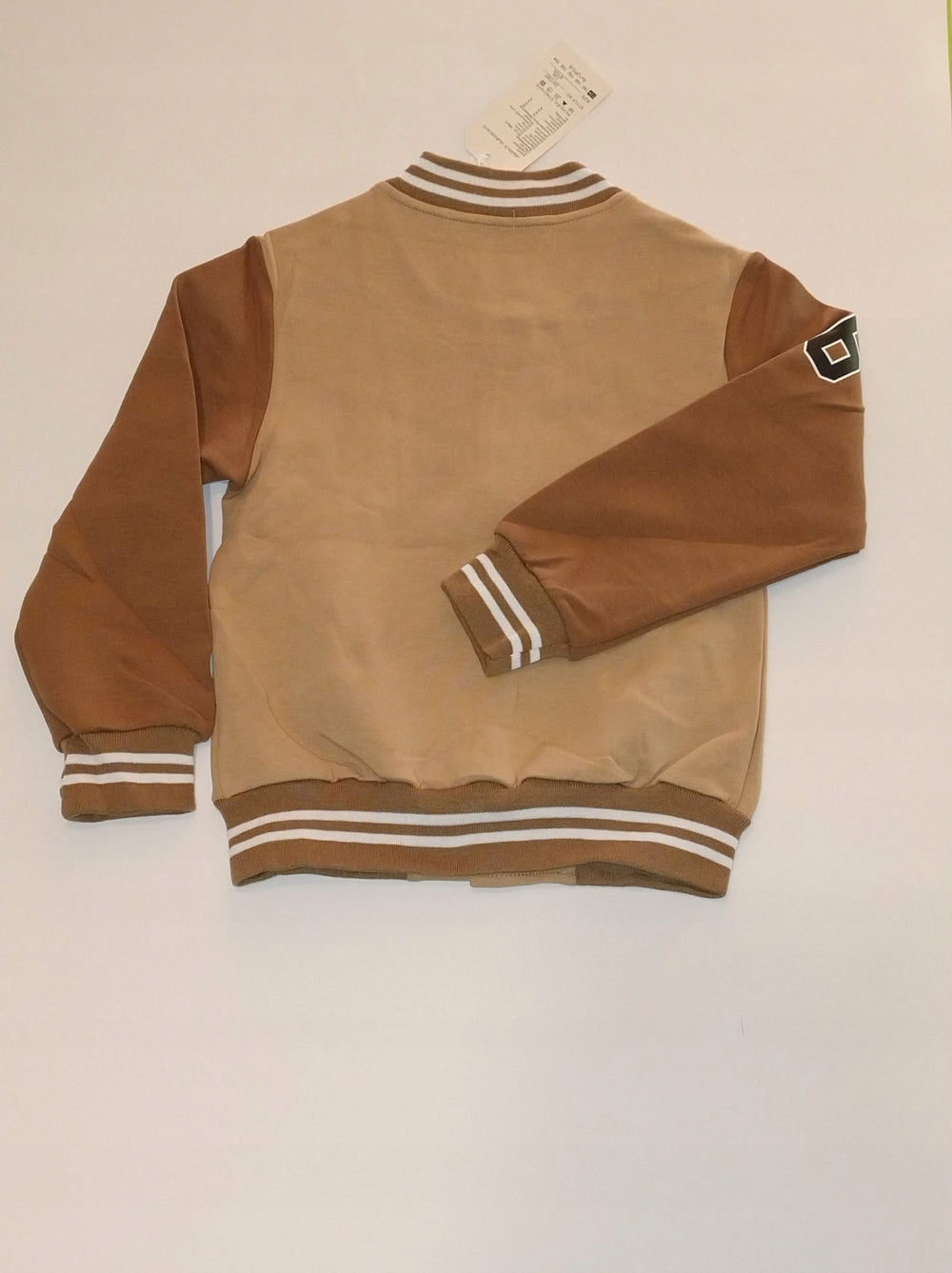 Bluza dziecięca varsity karmel beż college na napy bawełna