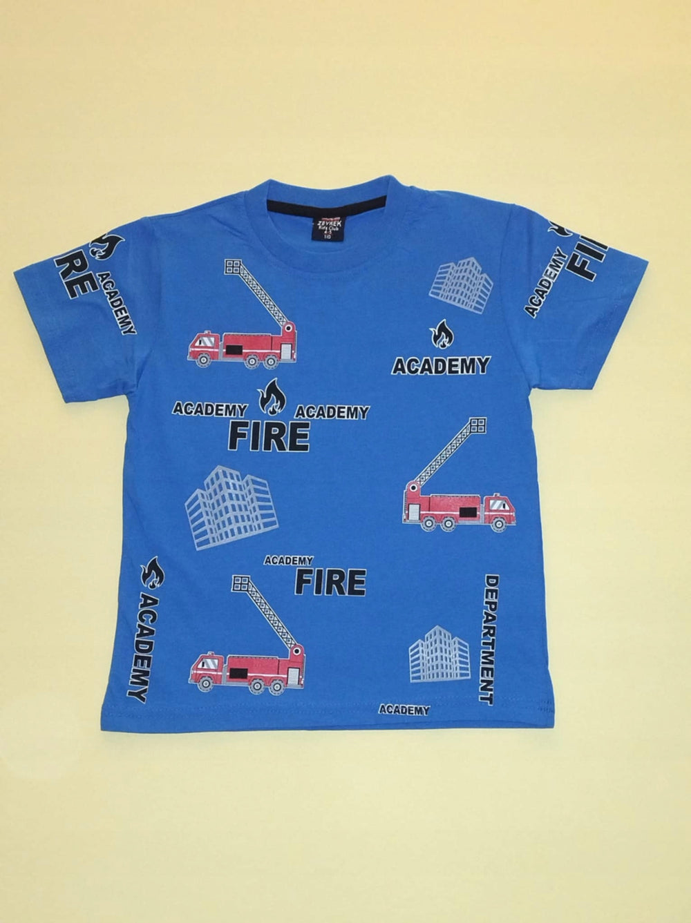 Koszulka chłopięca T-shirt bawełna niebieska straż pożarna 2-7 lat.b3