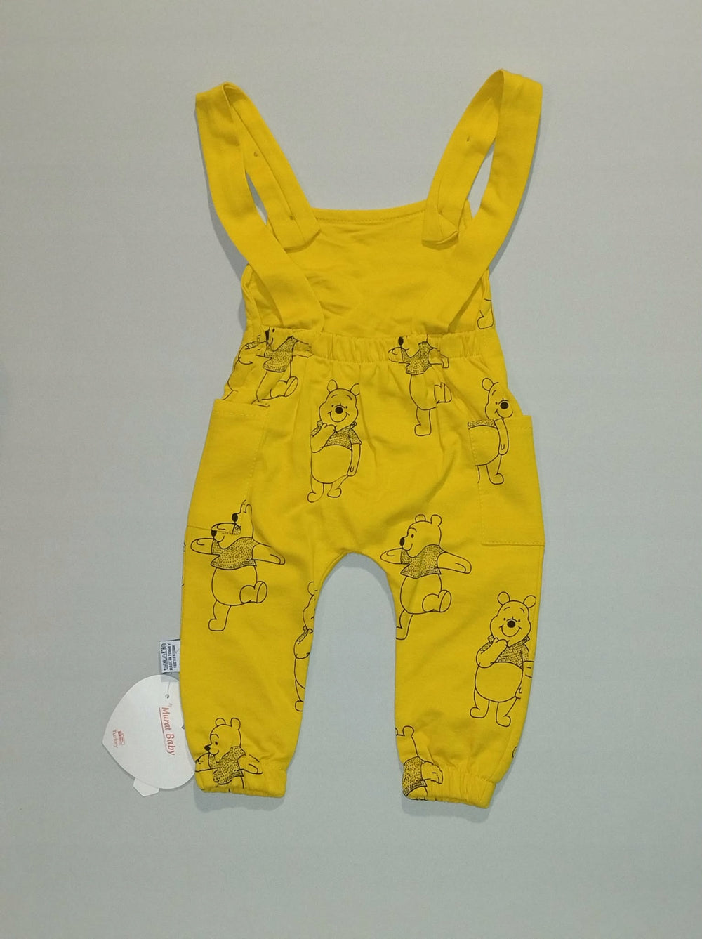 Komplet niemowlęcy żółty miś ogrodniczki bluzka Murat Baby