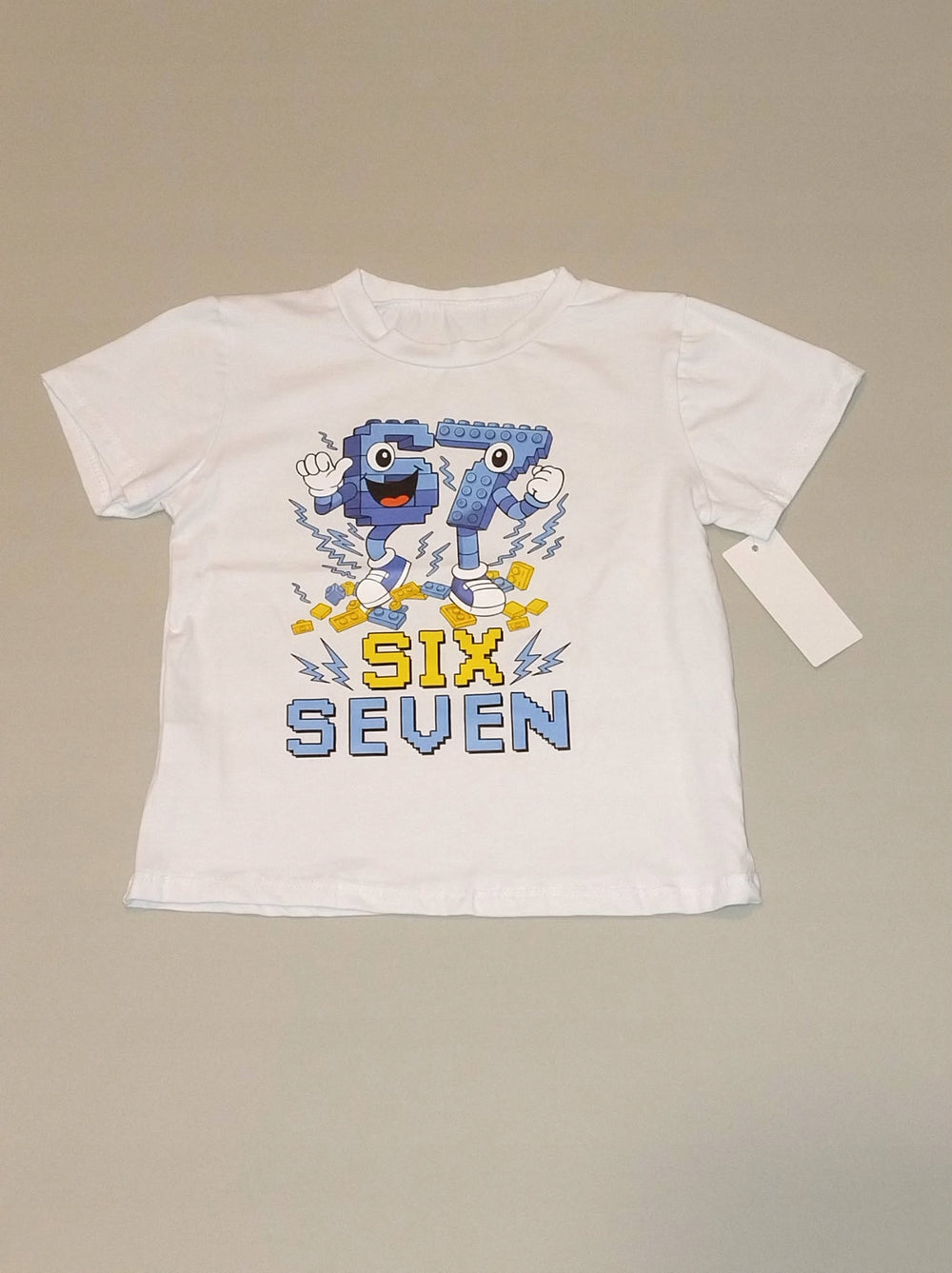 T-shirt dziecięcy biały SIX SEVEN 6 7 bawełna