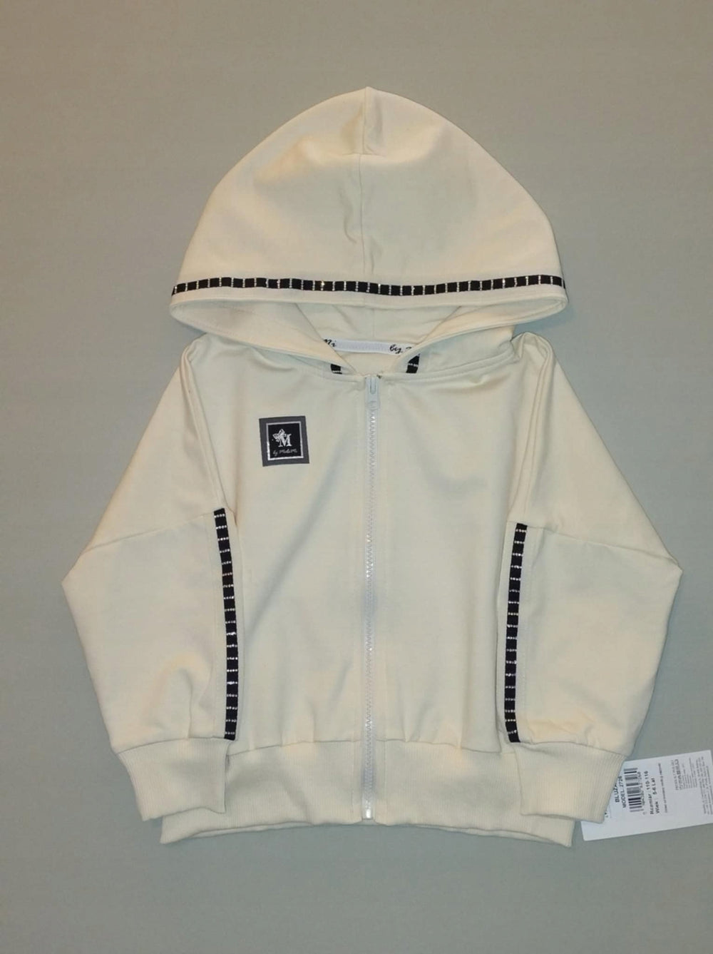 Bluza dziecięca Mała Mi 110-152 rozpinana z kapturem kremowa stylowa.b1